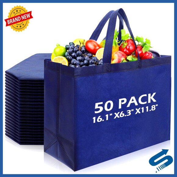 Extra Large Reusable Tote Bags Bulk Non Woven Grocery Shopping Eco Friendly
